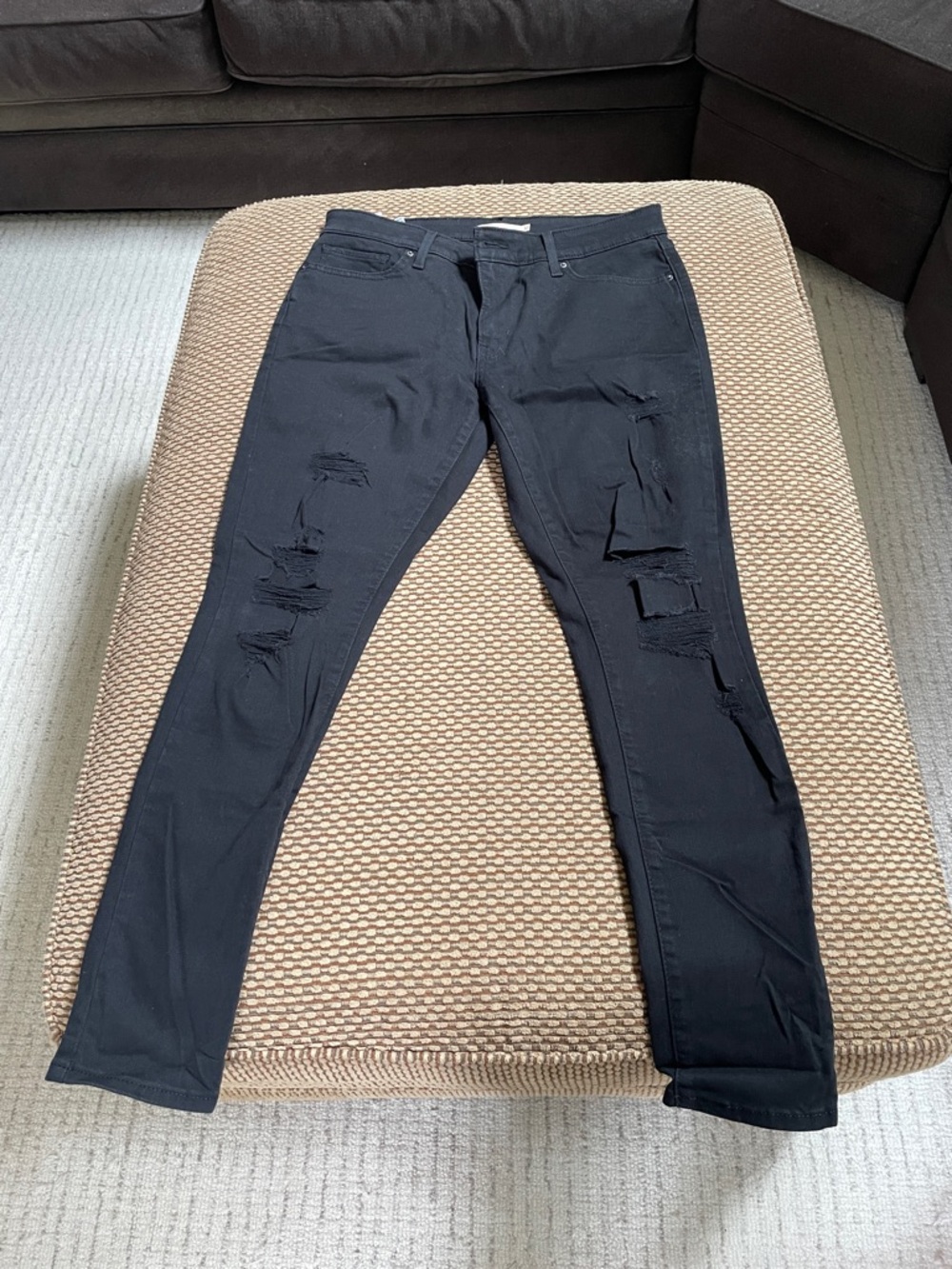 Levi's Women's Black Skinny Ripped Jeans